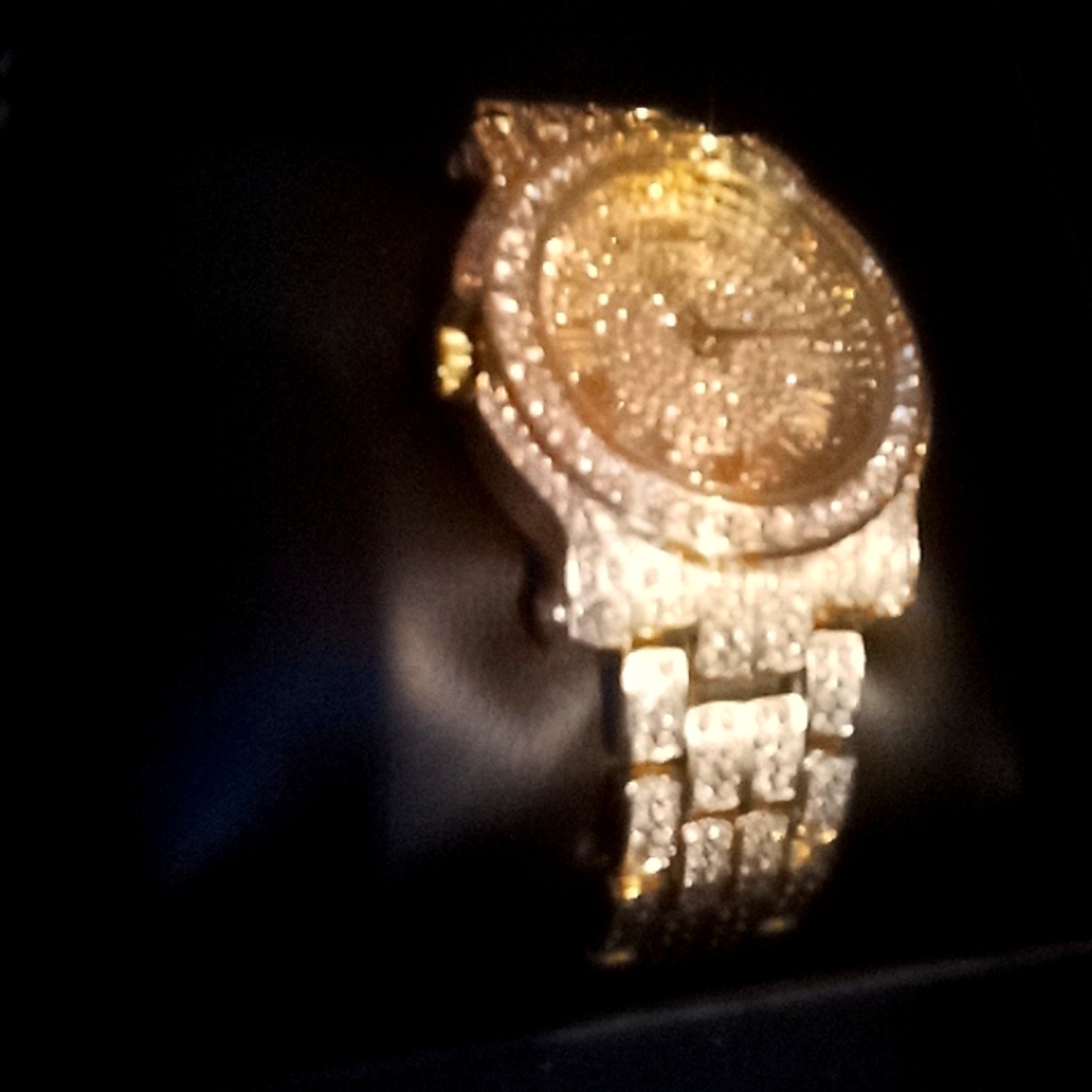 Men's techno pave bling watch